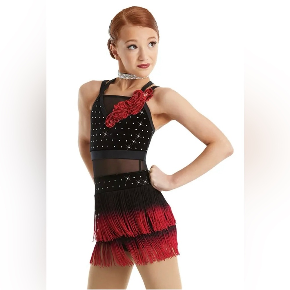 Weissman Black and Red Fringe style 11616 Bustin Loose child XL build in bottoms